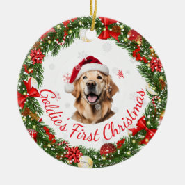 フローラ初めてのクリスマスクラシックペット用記念品 セラミックオーナメント