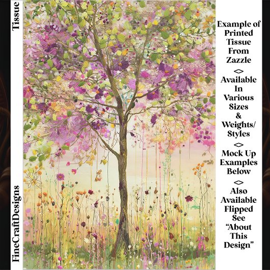 フローラ刺しゅうアクセント付きツリーEE5Lデコページ 薄葉紙