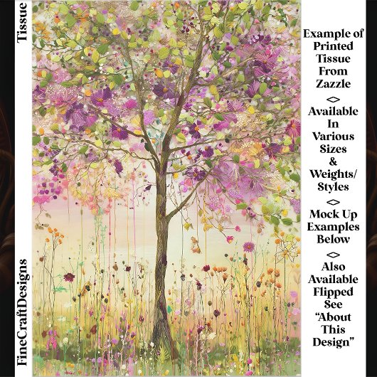 フローラ刺しゅうアクセント付きツリーEE5Rデコページ 薄葉紙