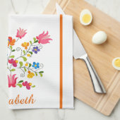 フローラ刺パーソナライズされた刺キッチンタオル キッチンタオル (四つ折り)
