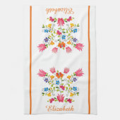 フローラ刺パーソナライズされた刺キッチンタオル キッチンタオル (縦)