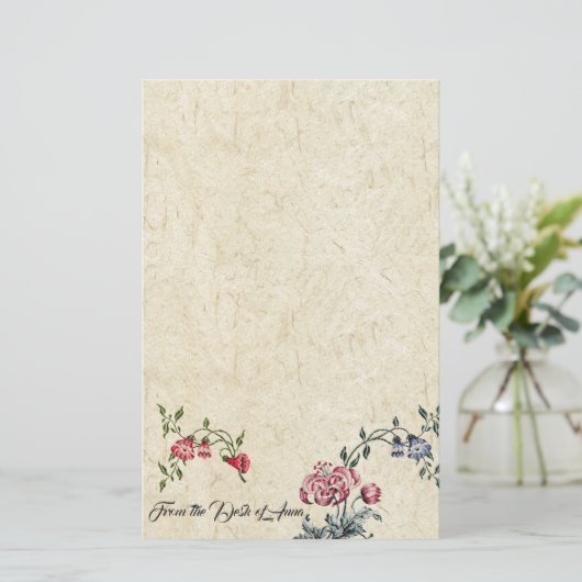 フローラ刺繍フェイク手作り紙文具 便箋 (スタンド正面)