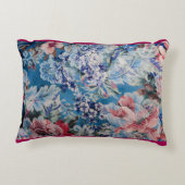 フローラ刺繍模様カラフル花 アクセントクッション (裏面)