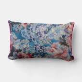 フローラ刺繍模様カラフル花 ランバークッション (裏面)