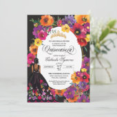 フローラ刺繍水彩花キンセアニェラ 招待状 (スタンド正面)