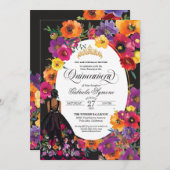 フローラ刺繍水彩花キンセアニェラ 招待状 (正面/裏面)