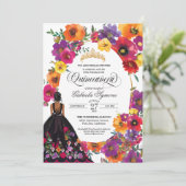 フローラ刺繍水彩花キンセアニェラI 招待状 (スタンド正面)