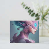 フローラ力を持った目白熱［赤熱］光を放つ付き女性 ポストカード (スタンド正面)