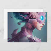 フローラ力を持った目白熱［赤熱］光を放つ付き女性 ポストカード (正面/裏面)