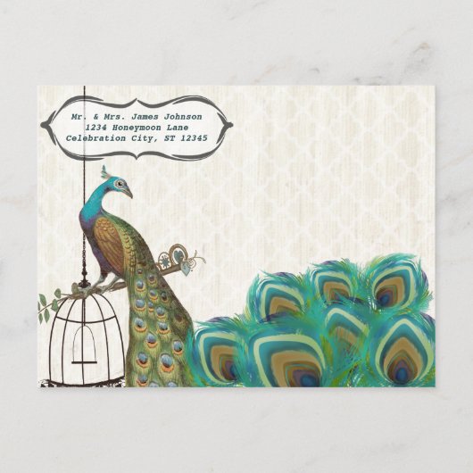 フローラ動揺してクジャックバードケージ日付を保存 案内ポストカード (裏面)