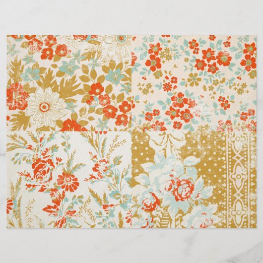 フローラ動揺してジャンクジャーナルのスクラップブック紙 (正面)