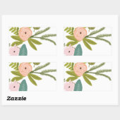 フローラ動物 長方形シール (シート)