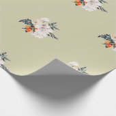 フローラ包装紙オレンジ結婚白 ラッピングペーパー (角)