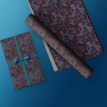 フローラ包装紙 – 濃い抽象芸術花デザイン