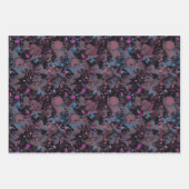 フローラ包装紙 – 濃い抽象芸術花デザイン ラッピングペーパーシート (正面)