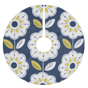 フローラ北欧スタイルシームレスパターン ブラッシュドポリエステルツリースカート