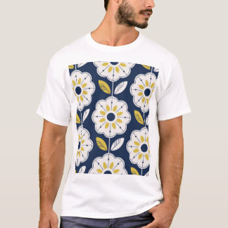 フローラ北欧スタイルシームレスパターン Tシャツ