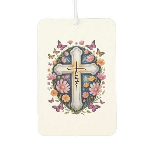 フローラ十字架 カーエアーフレッシュナー (正面)