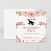 フローラ卒業の日付カードの保存 セーブザデート (正面/裏面)