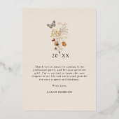 フローラ卒業サンキューカード 箔招待状 (裏面)