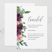 フローラ卒業パーティーのキャンセルのお知らせ 案内状 (正面/裏面)