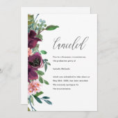 フローラ卒業パーティーのキャンセルのお知らせ 案内状 (正面/裏面)