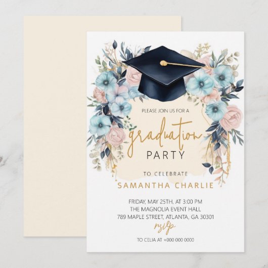 フローラ卒業党 招待状 (正面/裏面)