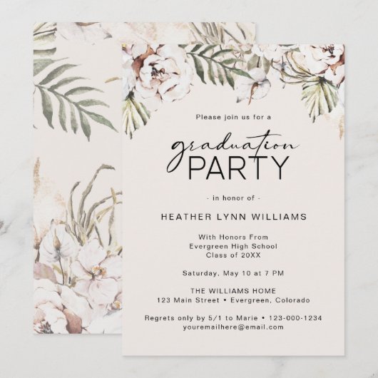 フローラ卒業党 招待状 (正面/裏面)