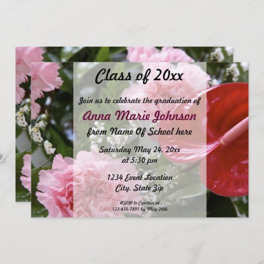 フローラ卒業招待状 招待状 (正面/裏面)