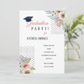 フローラ卒業点々のあるパーティ招待状 招待状 (スタンド正面)