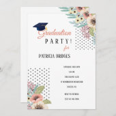 フローラ卒業点々のあるパーティ招待状 招待状 (正面/裏面)