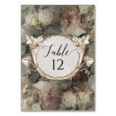 フローラ印象派バラピンクホワイトミント結婚ズ テーブルナンバー (裏面)