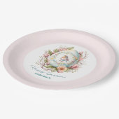 フローラ卵バードピンクヴィンテージファミリー名イースター ペーパープレート (アングル)