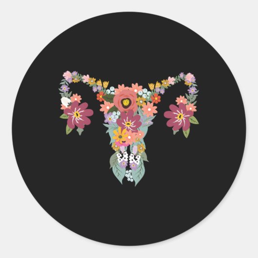 フローラ卵巣子宮の権利フェミニスト ラウンドシール (正面)