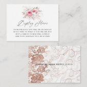 フローラ及びレースブライダルシャワーディスプレイシャワー エンクロージャーカード (正面/裏面)