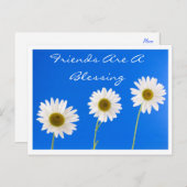 フローラ友達は賛美白いデイジーの花 ポストカード (正面/裏面)