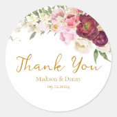 フローラ受け入れ結婚結婚生活ラベル ラウンドシール (正面)