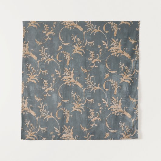 フローラ古いレトロヴィンテージオーナメントの壁紙 タペストリー (正面)