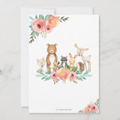 フローラ可愛い森（き）の動物たち赤ちゃんシャワーガール サンキューカード (裏面)