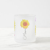 フローラ名とモノグラム | ひまパーソナライズされた花 フロストグラスマグカップ (中央)