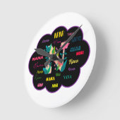 フローラ名ナナ ラウンド壁時計 (傾斜)