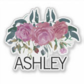 フローラ名パーソナライズされたラップトップ シール (正面)