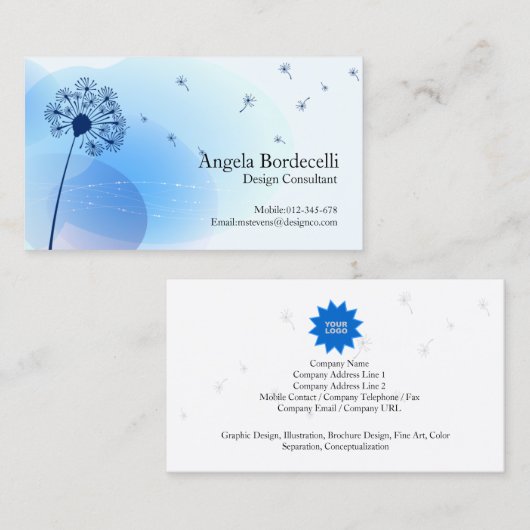 フローラ名刺やさしいタンポポ 名刺 (正面/裏面)