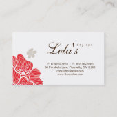 フローラ名刺サロンスパレッドブラウントロピカル 名刺 (裏面)