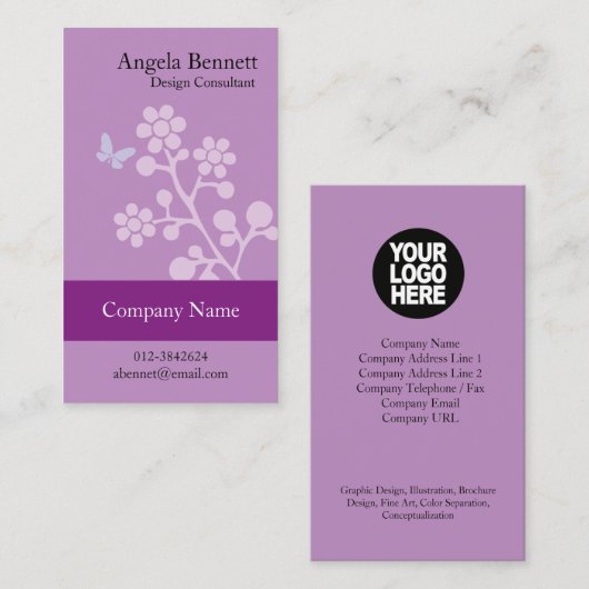 フローラ名刺バタフライ 名刺 (正面/裏面)