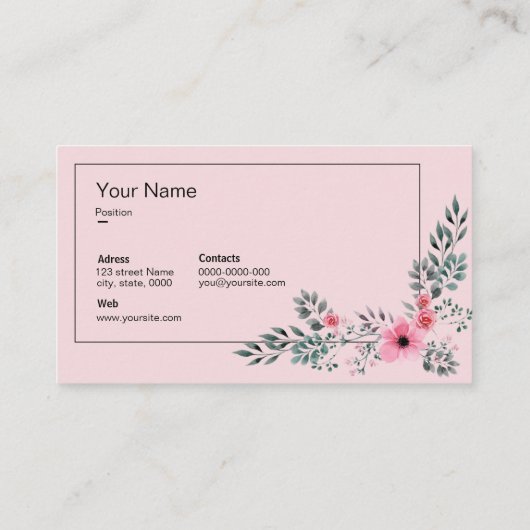 フローラ名刺 名刺 (裏面)