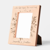 フローラ名前をカスタムするカップルChristmas Photo Keepsake レーザー彫刻フレーム (左)