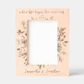 フローラ名前をカスタムするカップルChristmas Photo Keepsake レーザー彫刻フレーム (正面)