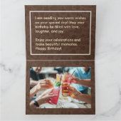 フローラ名前をカスタムするフォトブラウン誕生日ギフトカード カード (内部)