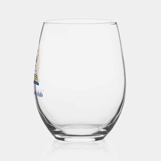 フローラ名前をカスタムするブッククラブ ステムなしワイングラス (左)